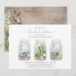 Invitación Moderno Terrario Floral Fiesta Ducha Bridal