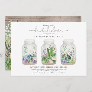 Invitación Moderno Terrario Floral Fiesta Ducha Bridal