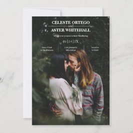 Invitación Moderno texto simple blanco oscuro ayuno de fotos