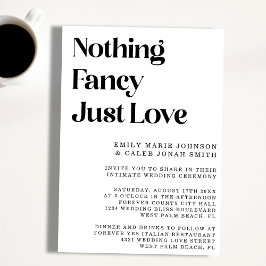 Invitación Moderno tipo editorial Boda de tribunal interno