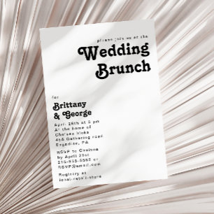 Invitación Moderno toque retro Lettering Boda Brunch
