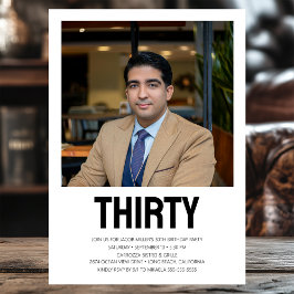 Invitación Moderno TREINTA Foto 30 Fiesta de cumpleaños