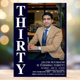 Invitación Moderno TREINTA Foto 30 Fiesta de cumpleaños