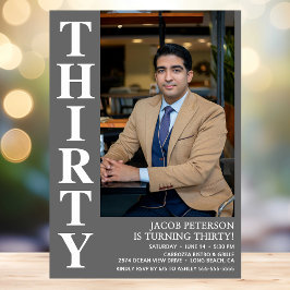 Invitación Moderno TREINTA Foto 30 Fiesta de cumpleaños