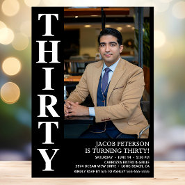 Invitación Moderno TREINTA Foto 30 Fiesta de cumpleaños