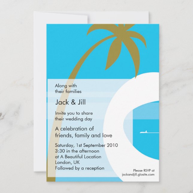 Invitación Moderno Tropical 5x7 (Anverso)