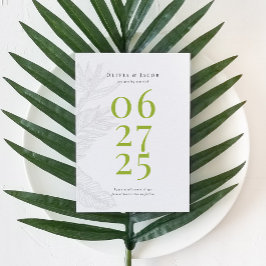 Invitación Moderno Tropical Save the Date