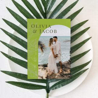 Invitación Moderno Tropical Save the Date Card