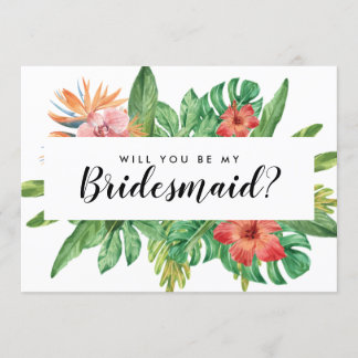 Invitación Moderno Tropical Serás Mi Boda De La Novia