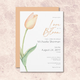 Invitación Moderno Tulipán De Peach En La Ducha De Bloom