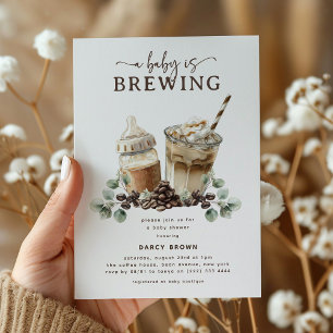Invitación Moderno 'Un Bebé se Está Gestando' Shower de Café