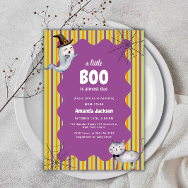 Invitación Moderno, un pequeño gato fantasma de Baby Shower