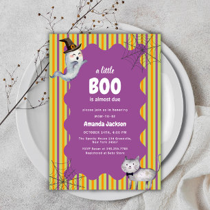 Invitación Moderno, un pequeño gato fantasma de Baby Shower