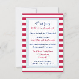 Invitación Moderno verano patriótico 4 de julio Fiesta de bar