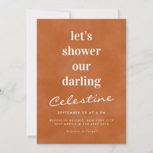 Invitación Moderno Wash Ombre Terracotta Bridal Shower