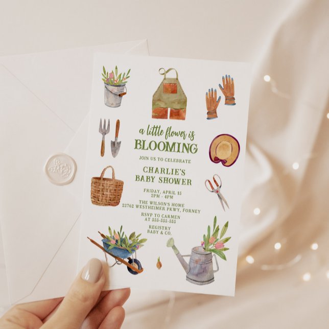 Invitación Moderno Watercolor Garden Fiesta Baby Shower (Subido por el creador)