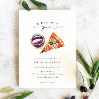 Moderno Wine & Pizza Perfecta Par Ducha Bridal