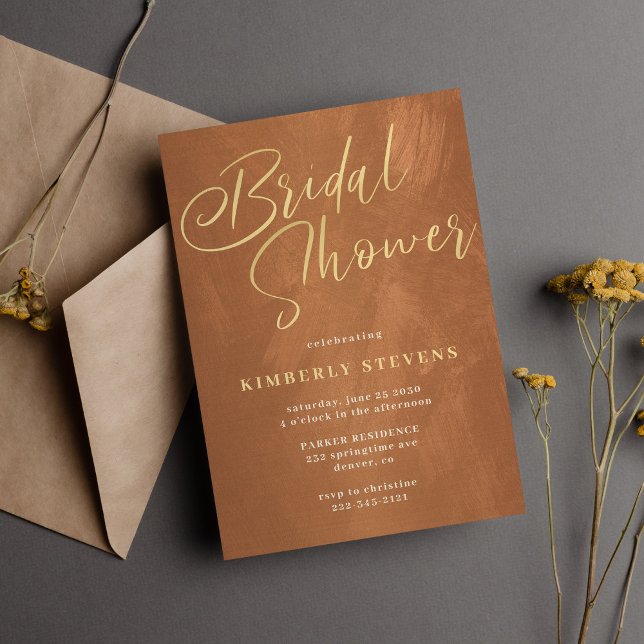 Invitación Moderno y abstracto guión de oro elegante ducha de (Subido por el creador)