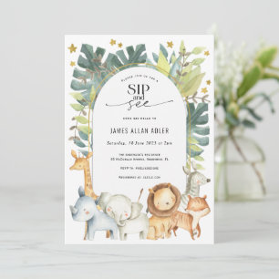 Invitación Moderno y acogedor safari y con ducha para bebés