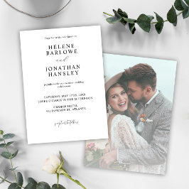Invitación Moderno Y Blanco Negro Elegante Boda De Fotografía