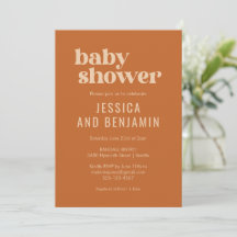 Moderno y bonito retro Boho Terracotta Baby Shower