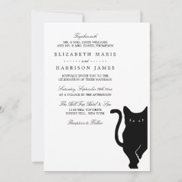 Invitación Moderno y capataz Boda negro de gato