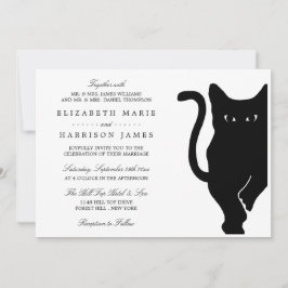 Invitación Moderno y capataz Boda negro de gato