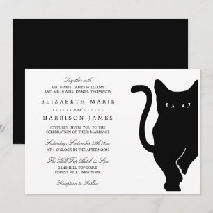 Invitación Moderno y capataz Boda negro de gato