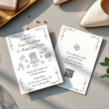 Moderno y caprichoso Boda de código QR