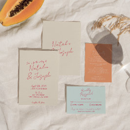 Invitación Moderno y caprichoso Boda retro de diversión a man