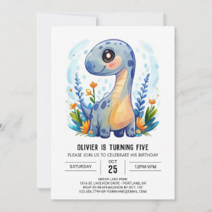 Invitación Moderno y caprichoso Personalizado Dinosaurio Boy 