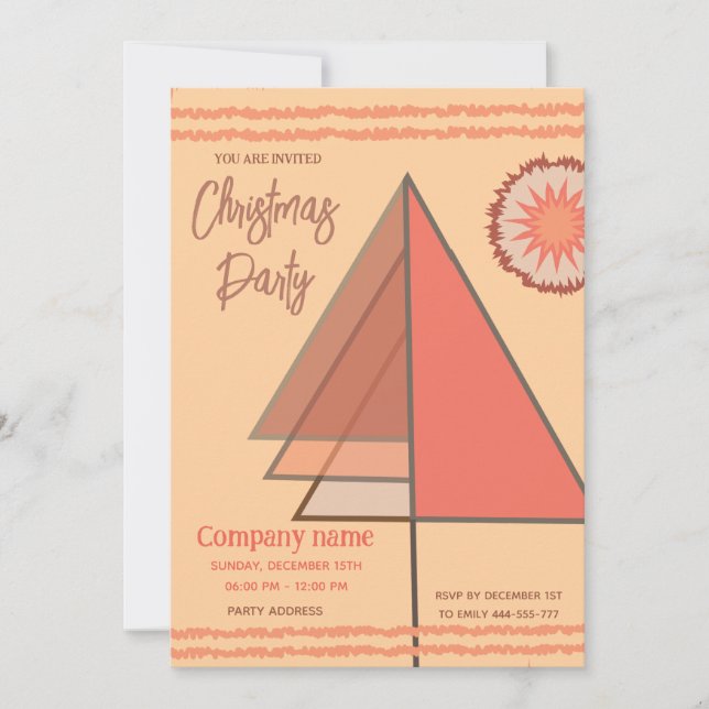 Invitación Moderno y divertido fiesta de empresa geométrica (Anverso)