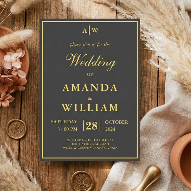 Invitación Moderno y editable Boda de oro de Suite Minimalist (Subido por el creador)