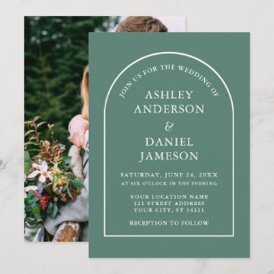 Invitación Moderno y elegante Arco Eucalyptus Boda de fotogra