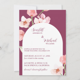 Invitación Moderno y elegante Arco floral acuático de color t