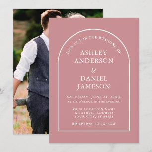 Invitación Moderno y elegante Arco Rosa  Boda de fotografía
