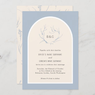 Invitación Moderno y elegante Arco Simple Boda azul turbio