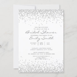 Invitación Moderno y elegante baby shower nupcial blanco con 