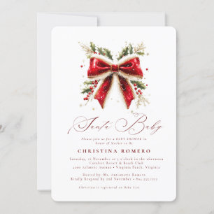 Invitación Moderno y elegante Baby Shower Santa Bebé