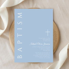 Invitación Moderno y elegante bautismo de travesía azul