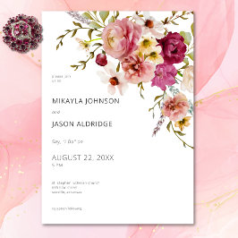 Invitación Moderno y elegante Boda blanco floral de verano pr
