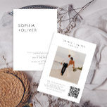 Invitación Moderno y elegante Boda blanco y negro todo en uno<br><div class="desc">Elegante y moderna invitación todo en uno Boda blanco y negro</div>