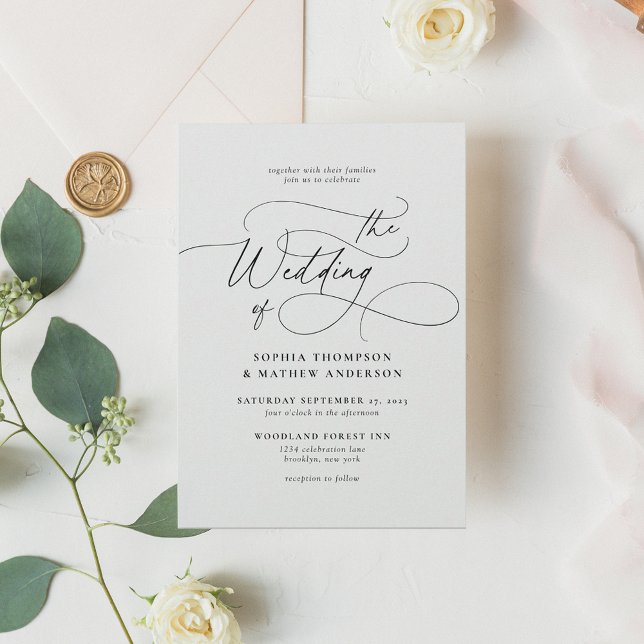 Invitación Moderno y elegante Boda de caligrafía (Subido por el creador)