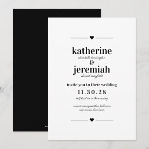 Invitación Moderno y elegante Boda de Corazón Minimalista
