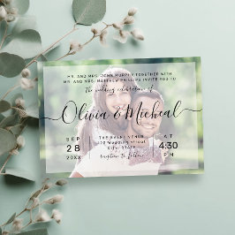 Invitación Moderno y elegante boda de foto de guión
