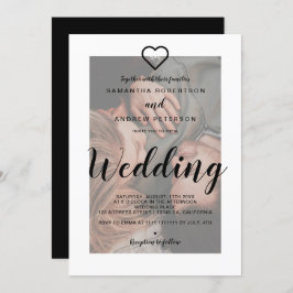 Invitación Moderno y elegante boda de fotografía con overlay 