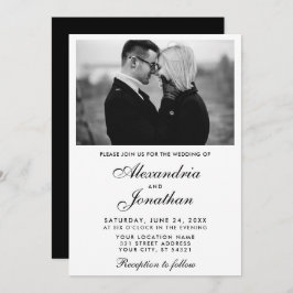 Invitación Moderno y elegante Boda de fotografía de pareja si