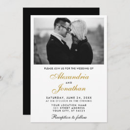 Invitación Moderno y elegante Boda de fotografía de pareja si
