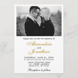 Invitación Moderno y elegante Boda de fotografía de pareja si