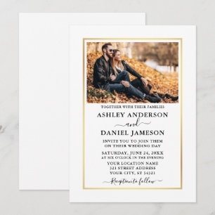 Invitación Moderno y elegante Boda de fotografía Minimalista 